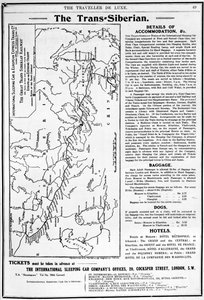 Carte du chemin de fer transsibérien, produite par J. Bartholomew und Co., c.1920